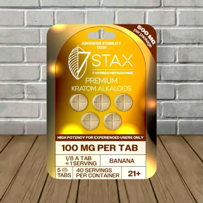 7Stax 7-Hydroxy Tablets 100mg - Banana -- 5ct Blister Pack 7Stax 7-Hydroxy Tablets 100mg - Banana -- 5ct Blister Pack