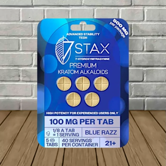 7Stax 7-Hydroxy Tablets 100mg - Blue Razz -- 5ct Blister Pack 7Stax 7-Hydroxy Tablets 100mg - Blue Razz -- 5ct Blister Pack