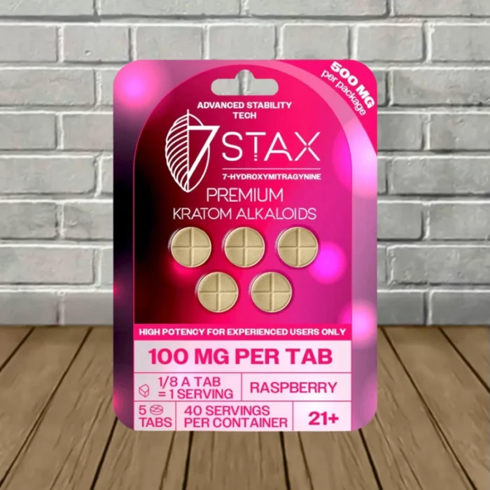 7Stax 7-Hydroxy Tablets 100mg - Raspberry -- 5ct Blister Pack 7Stax 7-Hydroxy Tablets 100mg - Raspberry -- 5ct Blister Pack