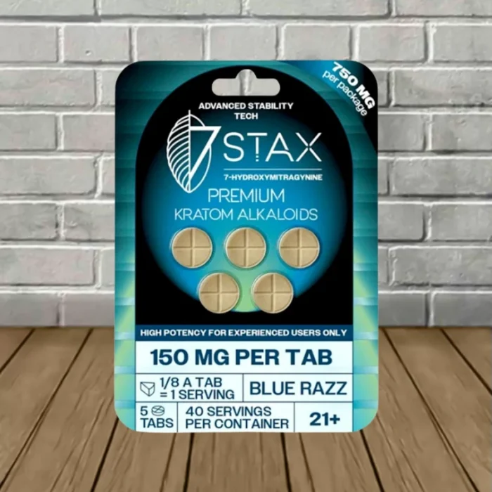 7Stax High-Potency 7-Hydroxy Premium Kratom 150mg - Blue Razz --5ct Blister Pack 7Stax High-Potency 7-Hydroxy Premium Kratom 150mg - Blue Razz --5ct Blister Pack