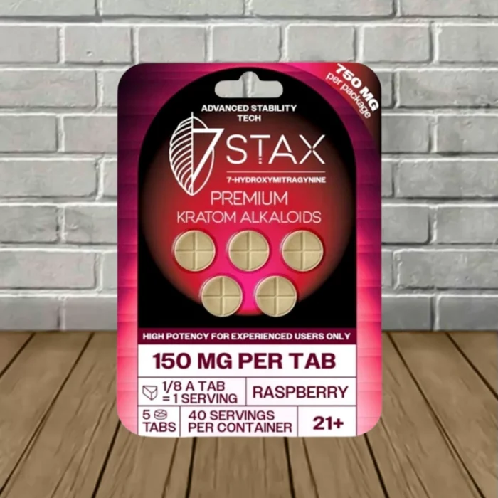 7Stax High-Potency 7-Hydroxy Premium Kratom 150mg - Raspberry -- 5ct Blister Pack 7Stax High-Potency 7-Hydroxy Premium Kratom 150mg - Raspberry -- 5ct Blister Pack