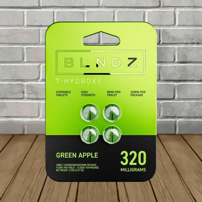 BLNDZ High Strength 7-Hydroxy Tablets 80mg - Green Apple -- 4ct Blister Pack BLNDZ High Strength 7-Hydroxy Tablets 80mg - Green Apple -- 4ct Blister Pack