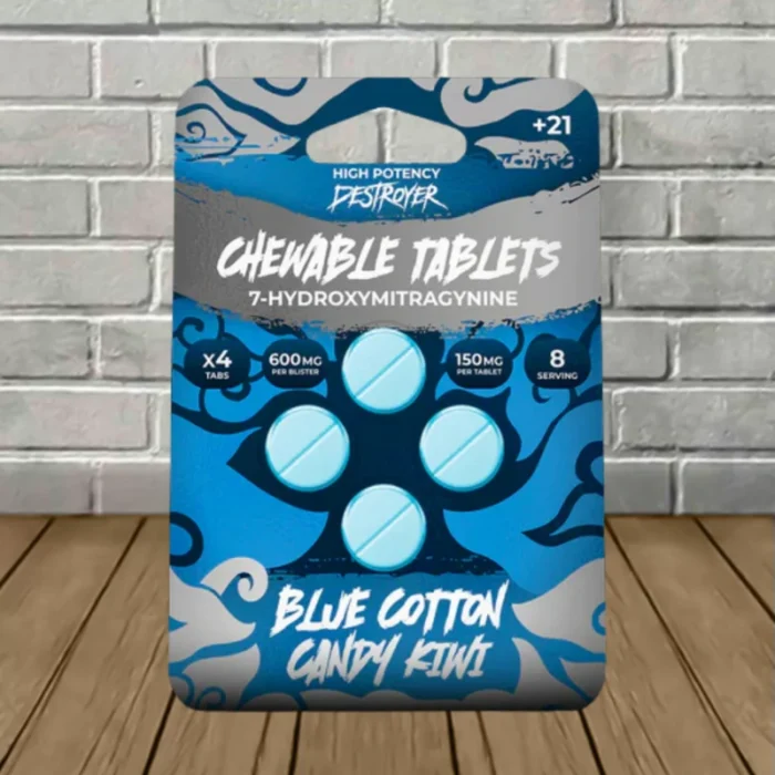 Destroyer High-Potency 7-Hydroxy Tablets 600mg - Blue Cotton Candy Kiwi -- 4ct Blister Pack Destroyer High-Potency 7-Hydroxy Tablets 600mg - Blue Cotton Candy Kiwi -- 4ct Blister Pack