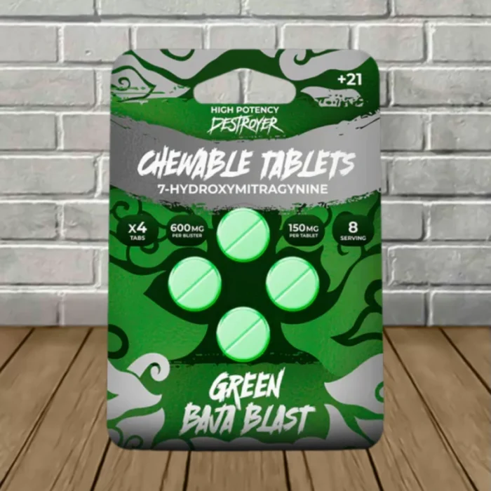 Destroyer High-Potency 7-Hydroxy Tablets 600mg - Green Baja Blast -- 4ct Blister Pack Destroyer High-Potency 7-Hydroxy Tablets 600mg - Green Baja Blast -- 4ct Blister Pack