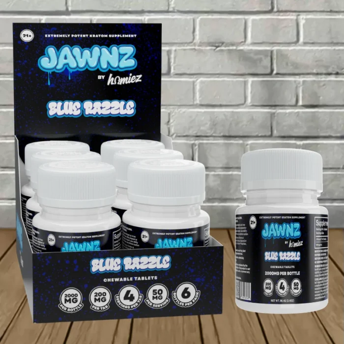 Jawnz by Homiez - Blue Razzle -- 10ct x 6 = 60 Tablets BULK CASE