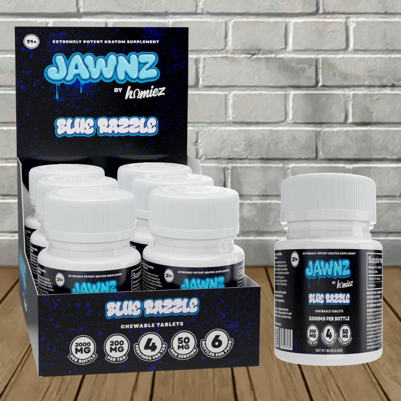 Jawnz by Homiez - Blue Razzle -- 10ct x 6 = 60 Tablets BULK CASE