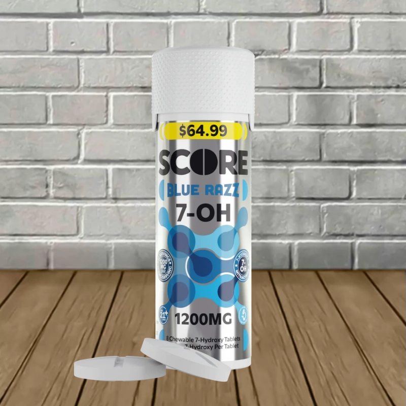 Score 7-Hydroxy Tablets 1200mg - Blue Razz -- 8ct Single Bottle
