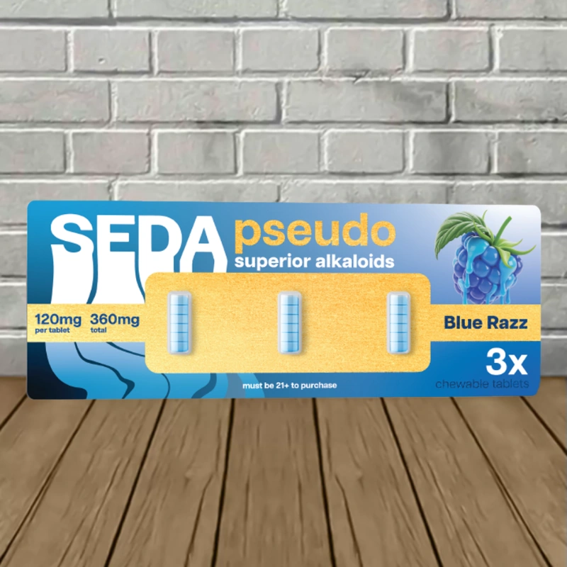 Seda Pseudo Tablets 360mg - Blue Razz -- 4ct Blister Pack