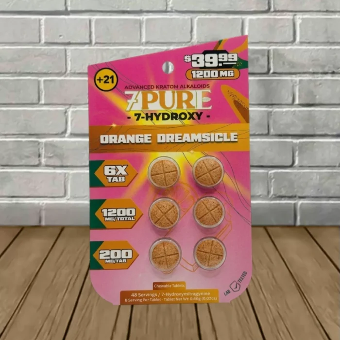7Pure 7-Hydroxy Extract Tablets 1200mg-Orange Dreamsicle -- 6ct Blister Pack 7Pure 7-Hydroxy Extract Tablets 1200mg-Orange Dreamsicle -- 6ct Blister Pack