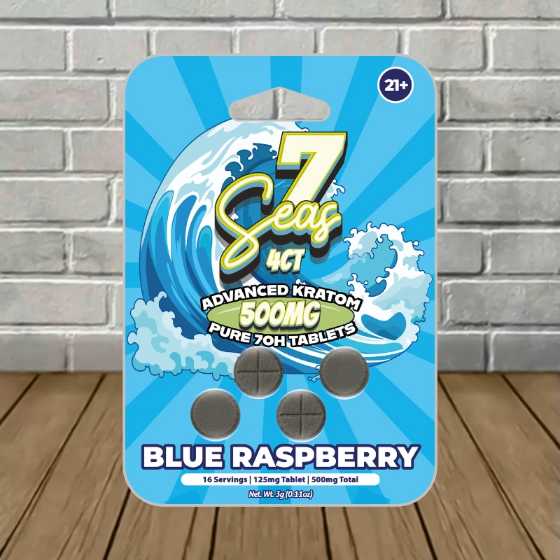 7Seas Pure 7-OH Tablets 500mg-Blue Raspberry -- 4ct Blister Pack