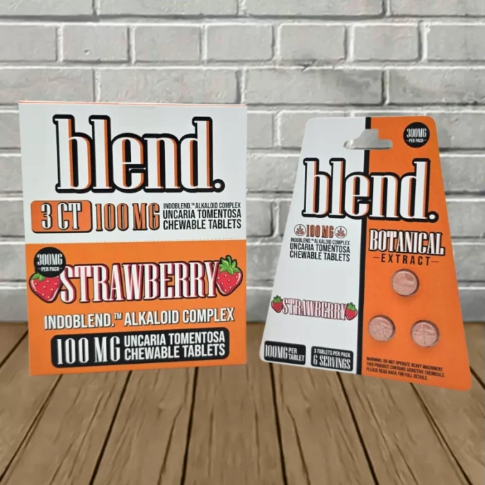 Blend Cat's Claw Botanicial Extract 300mg - Strawberry -- 3ct x 5 = 15 Tablets BULK CASE Blend Cat's Claw Botanicial Extract 300mg - Strawberry -- 3ct Blister Pack