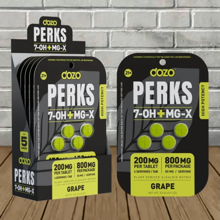 DOZO Perks 7OH + MGX Tablets 800mg- Grape -- 4ct x 5 = 20 Tablets BULK CASE DOZO Perks 7OH + MGX Tablets 800mg- Grape -- 4ct x 5 = 20 Tablets BULK CASE