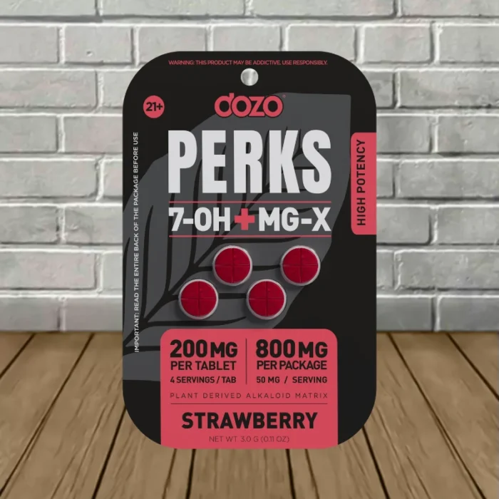 DOZO Perks 7OH + MGX Tablets 800mg-Strawberry -- 4ct Blister Pack DOZO Perks 7OH + MGX Tablets 800mg-Strawberry -- 4ct Blister Pack