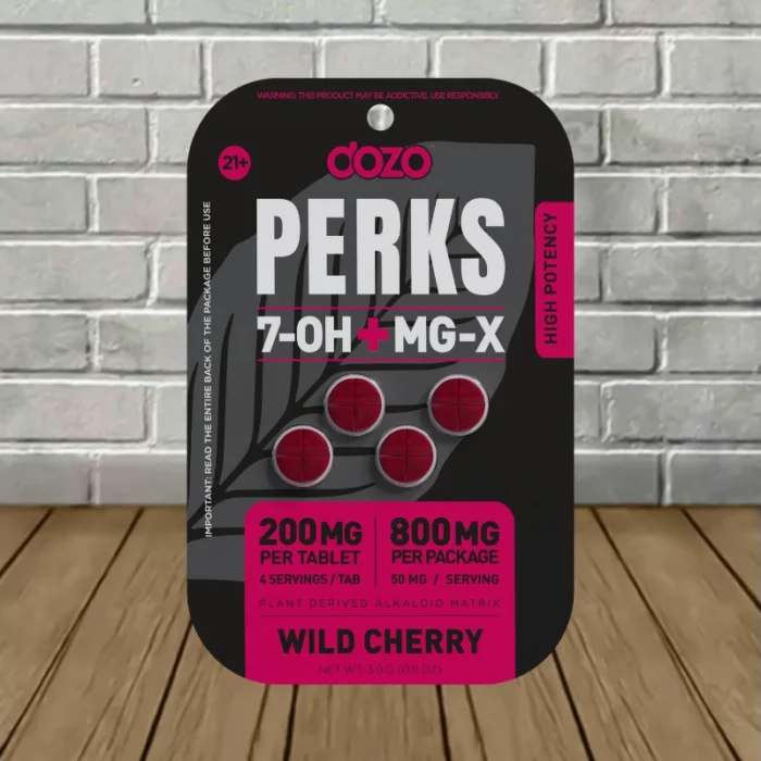 DOZO Perks 7OH + MGX Tablets 800mg-Wild Cherry -- 4ct Blister Pack DOZO Perks 7OH + MGX Tablets 800mg-Wild Cherry -- 4ct Blister Pack