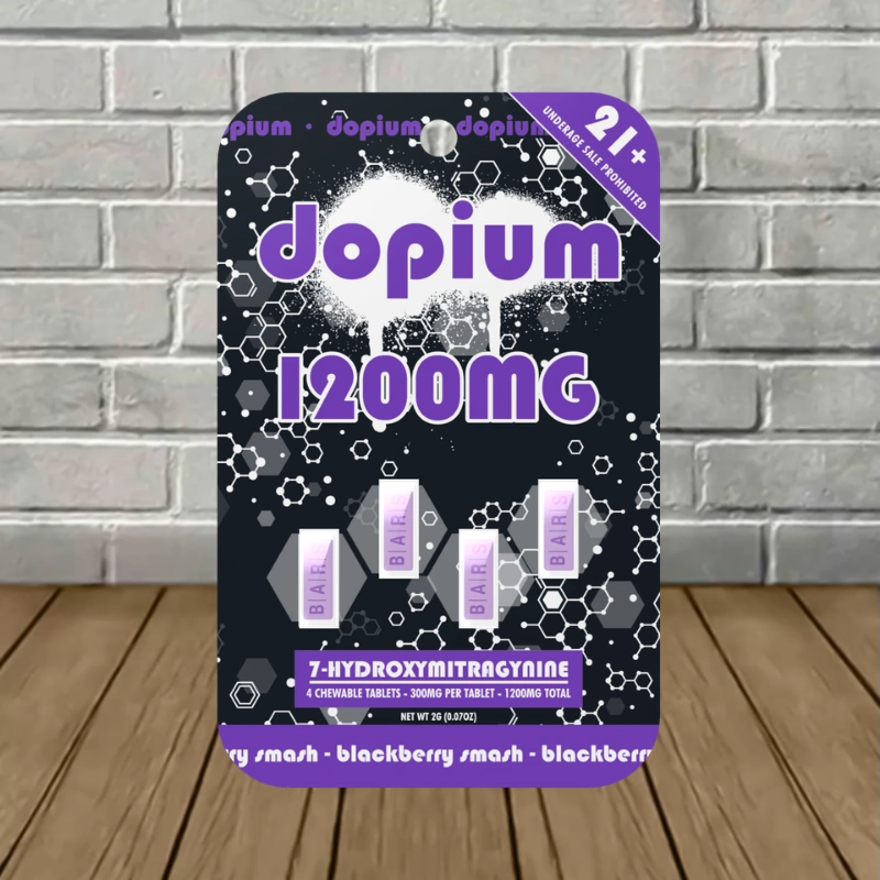 Dopium 7-Hydroxy Tablets 1200mg-Blackberry Smash -- 4ct Blister Pack