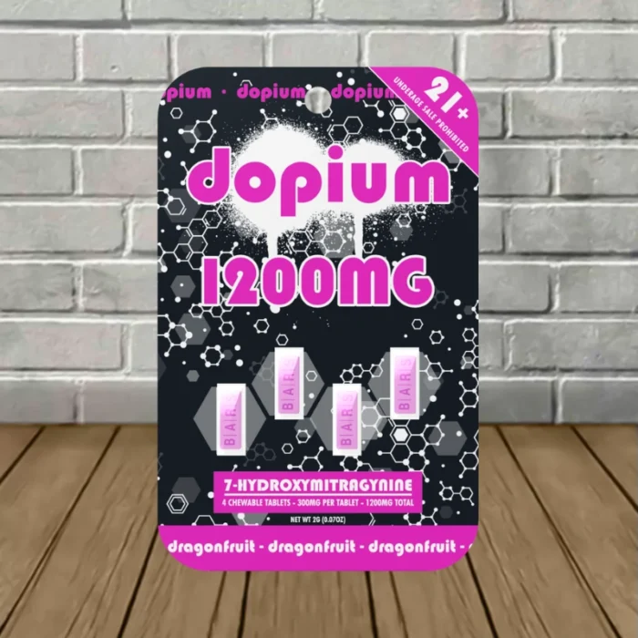Dopium 7-Hydroxy Tablets 1200mg-Dragonfruit -- 4ct Blister Pack Dopium 7-Hydroxy Tablets 1200mg-Dragonfruit -- 4ct Blister Pack