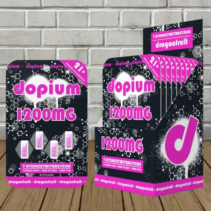 Dopium 7-Hydroxy Tablets 1200mg-Dragonfruit -- 4ct x 10 = 40 Tablets BULK CASE Dopium 7-Hydroxy Tablets 1200mg-Dragonfruit -- 4ct x 10 = 40 Tablets BULK CASE