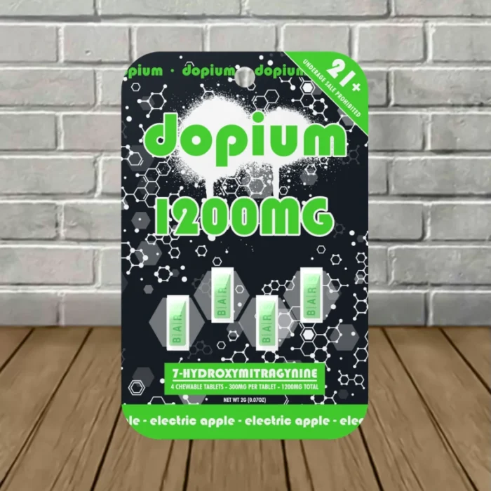 Dopium 7-Hydroxy Tablets 1200mg-Electric Apple -- 4ct Blister Pack Dopium 7-Hydroxy Tablets 1200mg-Electric Apple -- 4ct Blister Pack