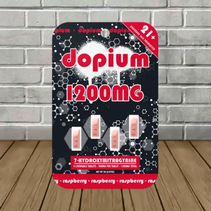 Dopium 7-Hydroxy Tablets 1200mg-Raspberry -- 4ct Blister Pack Dopium 7-Hydroxy Tablets 1200mg-Raspberry -- 4ct Blister Pack