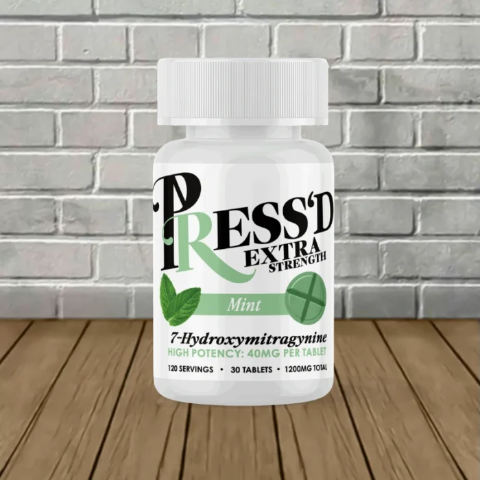 Press'd Extra Strength 7-Hydroxy Tablets 1200mg-Mint -- 30ct Single Jar Press'd Extra Strength 7-Hydroxy Tablets 1200mg-Mint -- 30ct Single Jar