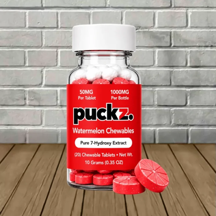 Puckz Pure 7-Hydroxy Extract Tablets 1000mg-Watermelon -- 20ct Jar