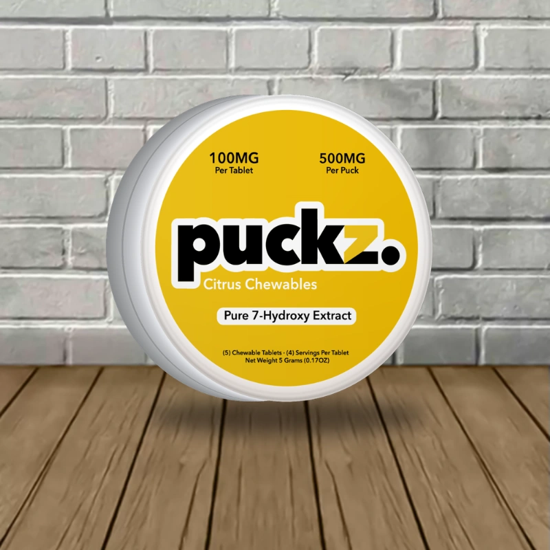Puckz Pure 7-Hydroxy Extract Tablets 500mg-Citrus -- 5ct Pack