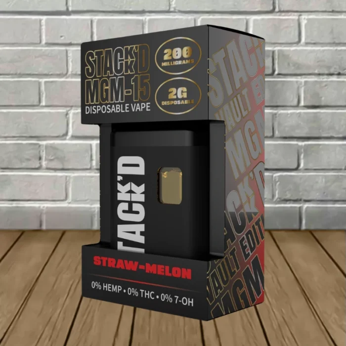 Stack'd MGM-15 Disposable Vape 2g-Straw-Melon -- Single DISPOSABLE Stack'd MGM-15 Disposable Vape 2g-Straw-Melon -- Single DISPOSABLE