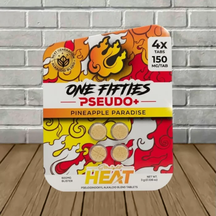 Straight Heat One-Fifties Pseudo + Tablets 600mg-Pineapple Paradise -- 4ct Blister Pack Straight Heat One-Fifties Pseudo + Tablets 600mg-Pineapple Paradise -- 4ct Blister Pack