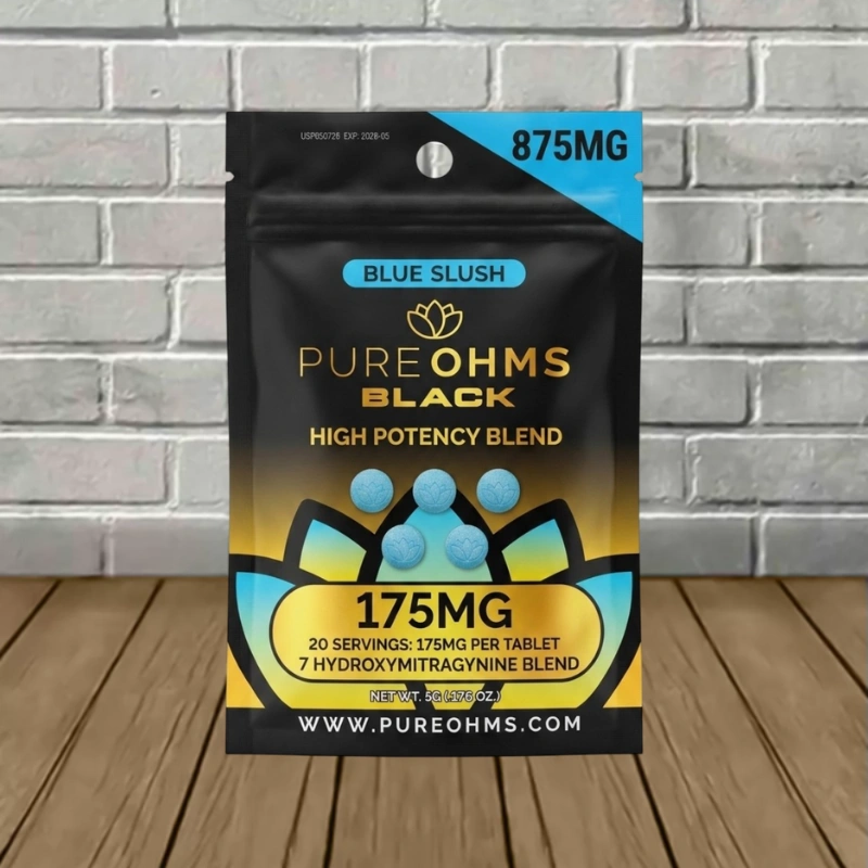 Pure Ohms Black High Potency Blend 875mg-Blue Slush -- 5ct Blister Pack