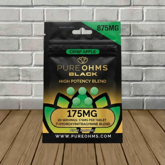 Pure Ohms Black High Potency Blend 875mg-Crisp Apple -- 5ct Blister Pack